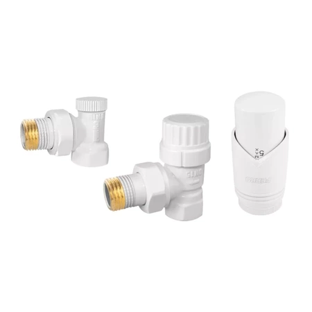 Dekorativní hranatý termostatický set 1/2" bílý Ferro ZTM31WH