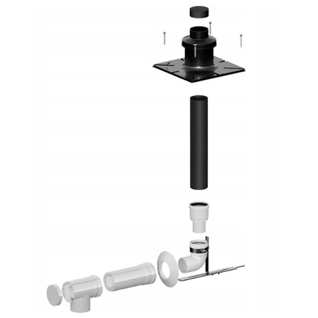 Připojovací sada pro vertikální připojení k hřídeli, Zb-01 fi 60/100 Viessmann, DeDietrich, ACV, Baxi, Termet