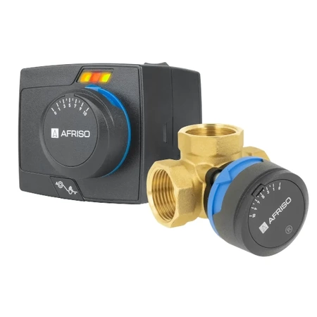 Sada regulace ProClick: 3cestný otočný směšovací ventil ARV 384 Vario ProClick, DN25, Rp1" Kvs 4,5 - 12 + elektrický pohon ARM 343 ProClick Afriso 1338454