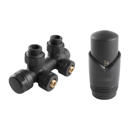 Dekorativní kombinovaný rohový termostatický set 1/2" antracit Ferro ZTD30AT