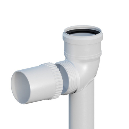 Komínový oblouk PP šroubovaný 87 stupňů Fi 80 na základě L500mm Ricom 10080PBS