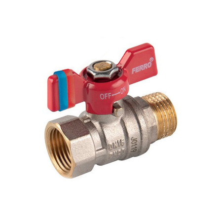 Šroubovací kulový ventil s motýlkem 3/4" F-Comfort Ferro KFCM21