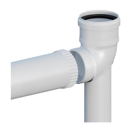 Komínový oblouk PP šroubovaný 87 stupňů Fi 60 na podstavci s nástavcem L500mm Ricom 10060PBS2