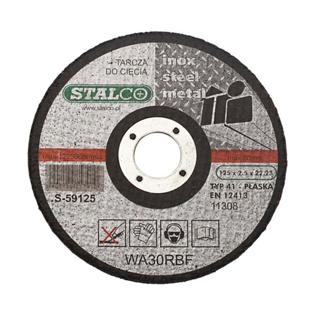 Plochý řezný kotouč na kov 125 x 1,0mm STALCO Premium S-59025