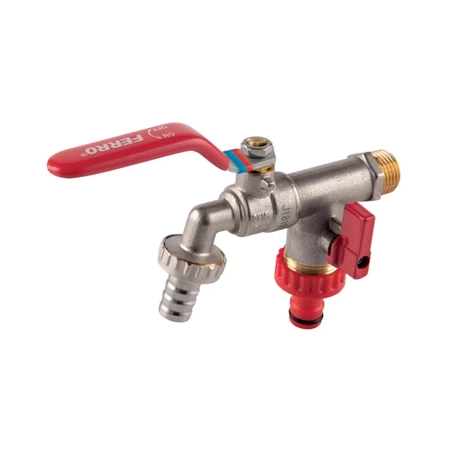 Kulový kohout se dvěma přípojkami 1" x 3/4" F-Comfort Ferro KCD2