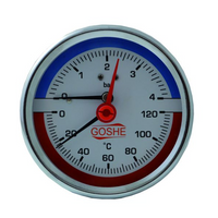 Termomanometr 80 mm G 1/2" 1-6 bar 0-120°C ax. Goshe 0705.353