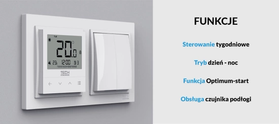 Dvoustavový kabelový pokojový regulátor pro rámové systémy F-4z v1, bílý Tech WG.11.0577