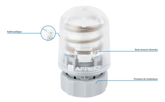 Termoelektrický pohon TSA-01 GW M30x1,5 mm 230 V AC NC Afriso 79061