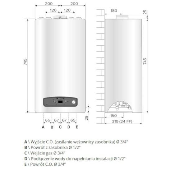 Jednofunkční kondenzační plynový kotel CARES S System 24 Ariston 3301636