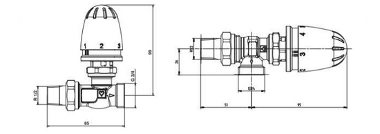 Omezovač teploty zpátečky MINI RTB přímý 1/2" Herz 1920123