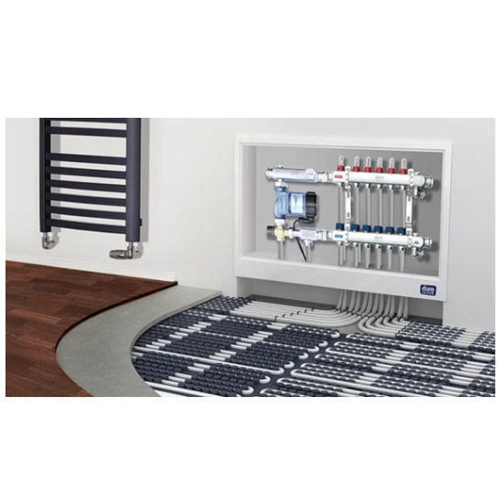 Podlahový rozdělovač 1" Duro System R-8 INOX sekce D/S-RN-OP-8