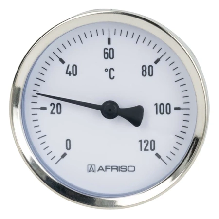 BiTh 63 bimetalový teploměr, fi63 mm, 0÷120°C, L 63 mm, G1/2", ax, cl. 2 63802