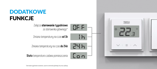 Bezdrátový pokojový regulátor pro rám F-8z, černý Tech WG.11.0641