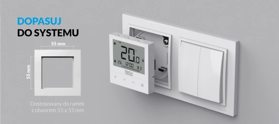 Dvoustavový kabelový pokojový regulátor pro rámové systémy F-4z v1, bílý Tech WG.11.0577