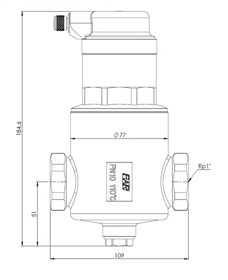 Odlučovač vzduchu FAR 312, přípojky Rp1, Afriso 7773120