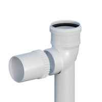 Komínový oblouk PP šroubovaný 87 stupňů Fi 80 na základě L500mm Ricom 10080PBS