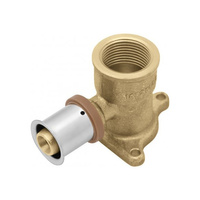 Mosazné nástěnné koleno s ušima 26xRp3/4 L 54mm KAN-therm Press 1009285053