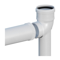 Komínový oblouk PP šroubovaný 87 stupňů Fi 80 na podstavci s nástavcem L500mm Ricom 10080PBS2