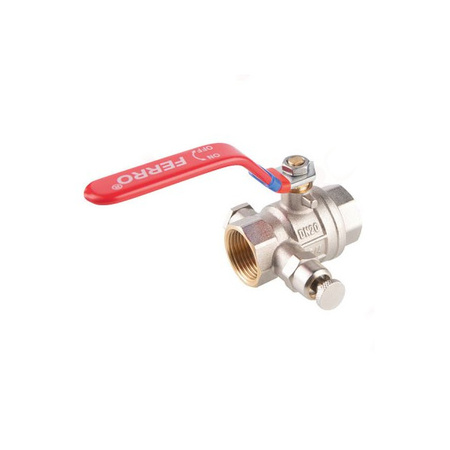 Šroubovací kulový ventil s odvzdušňovací pákou a zátkou 6/4" F-Power Ferro KFPO5