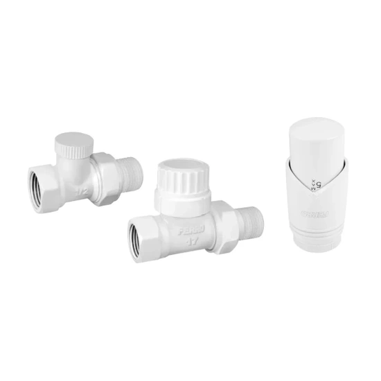 Dekorativní rovná termostatická sada 1/2" bílá Ferro ZTM30WH