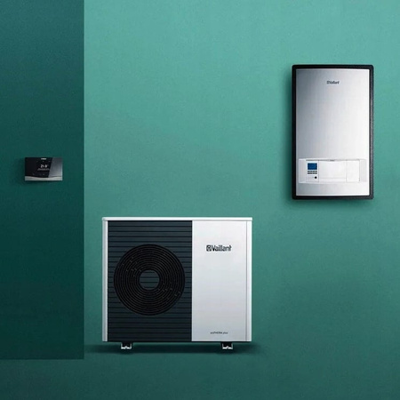 Balíček monoblokového tepelného čerpadla Vaillant aroTHERM plus VWL 55/6 A + nástěnný modul MEH97/6 + regulátor počasí VRC720 + nožičky tlumící nárazy 0010044185