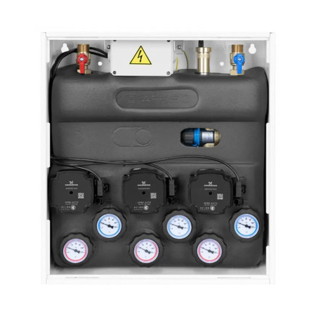 PrimoBox AZB 301 s hydraulickou spojkou, 2 okruhy bez směšování a 1 okruh s termostatickým ventilem ATM AFRISO 7630100
