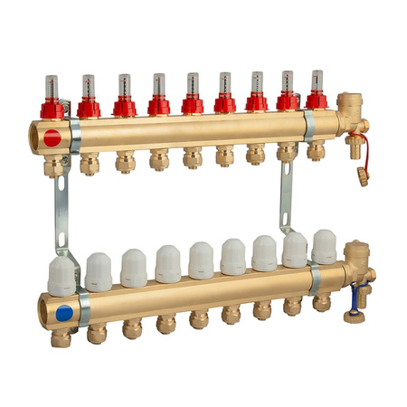 PHA-107/Z 3cestný mosazný rozdělovač s konektory pro trubky Perfexim pex 30-107-0300-004