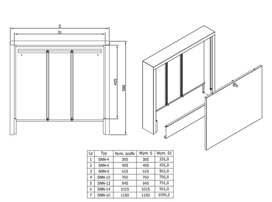 Skříň rozdělovače, přisazená SNN-10 NANOPANEL/KAN-THERM