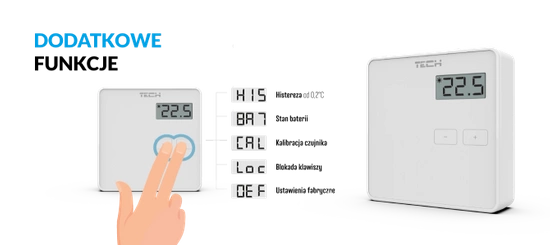 Bezdrátový pokojový ovladač ST-294 v2 černý Tech WG.11.0466