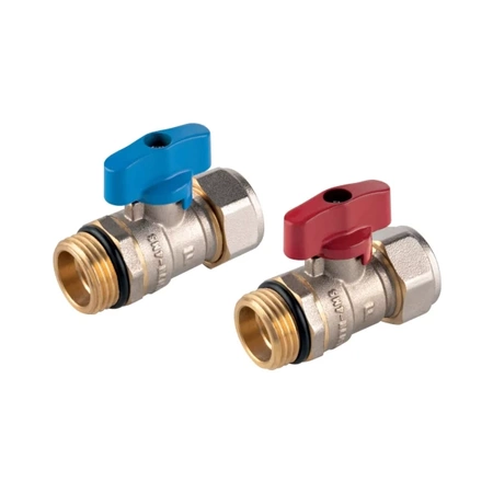 Kulový kohout pro vícevrstvé potrubí 16 x 2 šroubovací červená rukojeť 1/2" F-Comfort Ferro KNPEX16