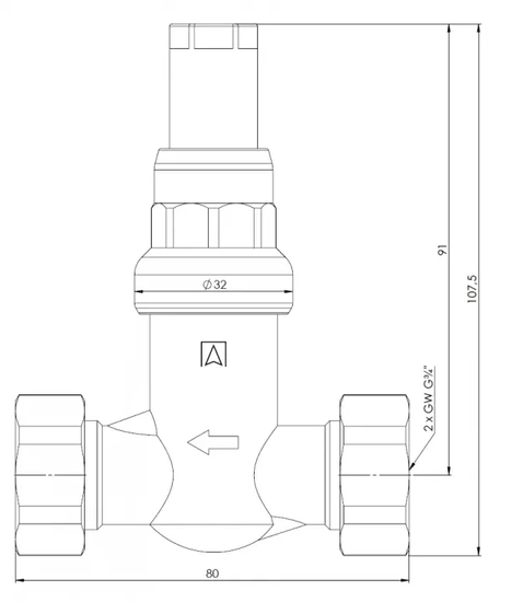 DU pojistný ventil diferenčního tlaku s přímým nastavením 0,1÷0,5 bar GW G3/4" Afriso 42384