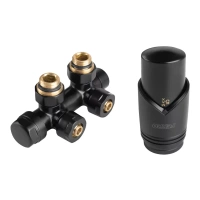 Dekorativní kombinovaný rohový termostatický set 1/2" černý Ferro ZTD30BL