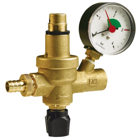 Automatický ventil pro plnění Afriso FAM instalace 0,5÷3,0 bar GW 1/2" s manometrem 42406
