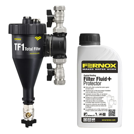 Magnetický filtr s Protector 3/4 s ventily Filtrační kapalina 500ml FERNOX 62147