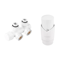 Dekorativní kombinovaný rohový termostatický set 1/2" bílý Ferro ZTD30WH