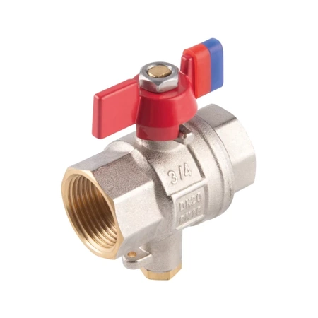 Šroubovací kulový kohout s motýlkem pro montáž teplotního čidla 1/2" F-Power Ferro KFPMT1