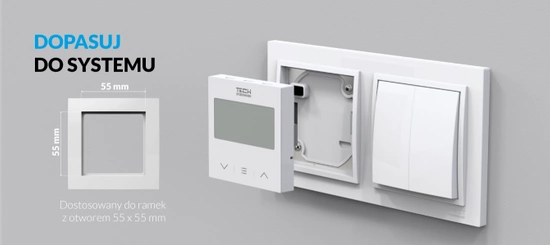 Bezdrátový pokojový regulátor pro rám F-8z, černý Tech WG.11.0641