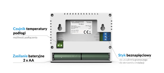 Dvoustavový kabelový pokojový ovladač ST-292 v3 černý Tech WG.11.0436