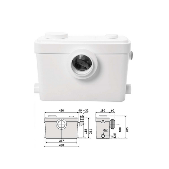 Koupelnová čerpací stanice odpadních vod SANIBO 5 IBO 1262