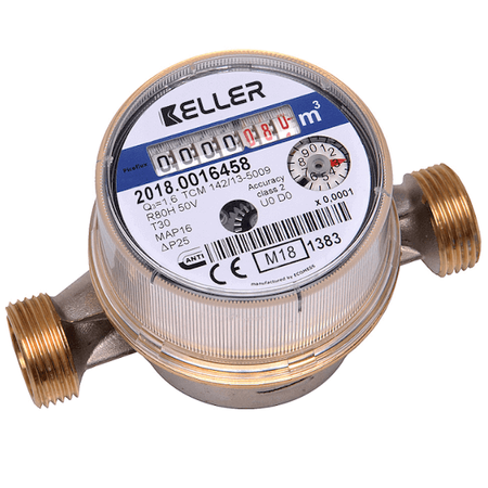 Vodoměr na studenou vodu 3/4" L130mm T30 R80 Keller