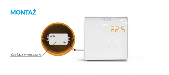 Tech R-8z bílý Tech WG.11.0303 bezdrátový pokojový regulátor