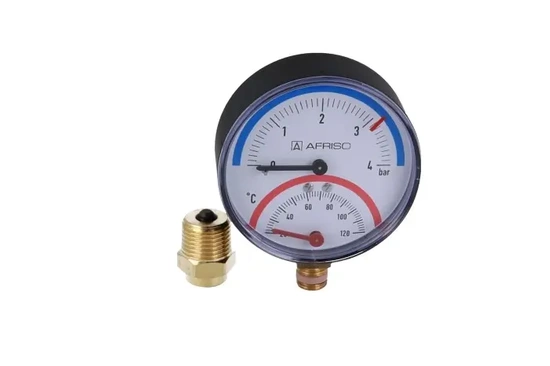 Termomanometr TM 80 Fi 80 mm 0÷4 bar 20÷120°C G1/4" RAD třída 2.5 Afriso 63337