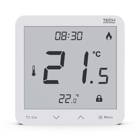 Drátový pokojový regulátor R-12s pro pásek Ix a I-12, bílý Tech WG.11.0669