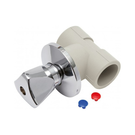 Svařovaný podomítkový hřibový uzavírací ventil s knoflíkem Fi 20 Kan-Therm PP 1209280006