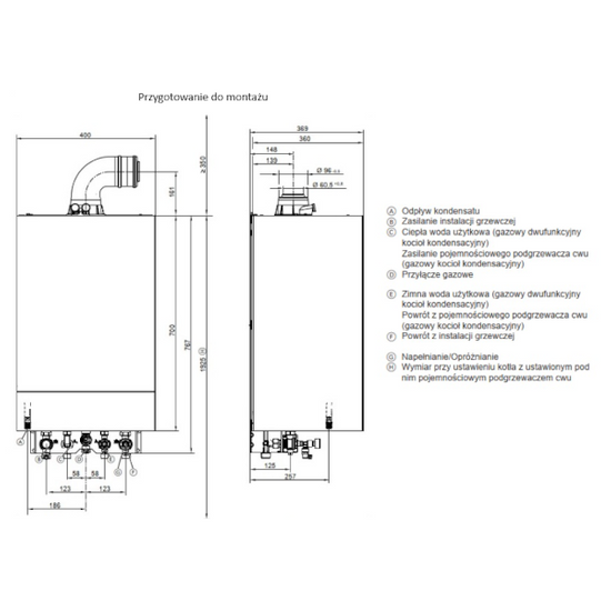 Balení: jednofunkční plynový kondenzační kotel Viessmann Vitodens 100-W 19kW B1HF + zásobník Vitocell 100-W typ CUGB 150l Z023173