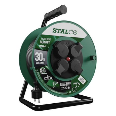 Vrstvený buben prodlužovací kabel 30m 16A 3x1,5mm STALCO Professional S-46605
