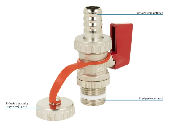 Ventil pro plnění a vypouštění instalace KFE G1/2", poniklovaný Afriso 42407