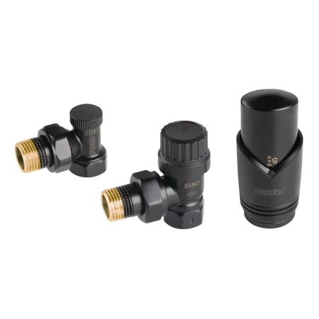Dekorativní hranatý termostatický set 1/2" černý Ferro ZTM31BL