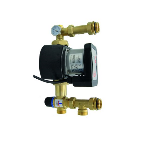 Směšovací modul pro podlahové vytápění s termostatickým ventilem kv 2,5, čerpadlo GRUNDFOS 25 x 60 Goshe 0401.721