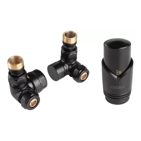 Dekorativní axiální termostatická sada 1/2" černá Ferro ZTO30BL